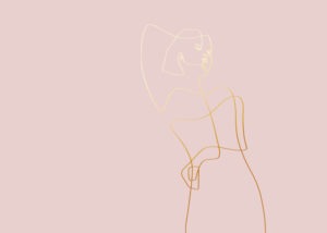 Andra Wine Rosé. Feine Linien, die eine Frau zeichnen.