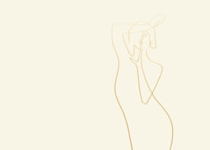 Andra Wine Rosé. Feine Linien, die eine Frau zeichnen.