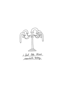 Jule Richter – Illustration & Animation: Daily sketch von hängenden Kerzen in eineme Kerzenständer, die einen schlechten Tag haben.