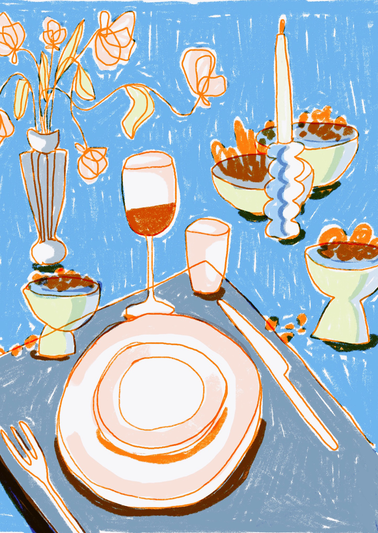 JuleRichter_Illustration_Web_Tablesetting_Deepblue